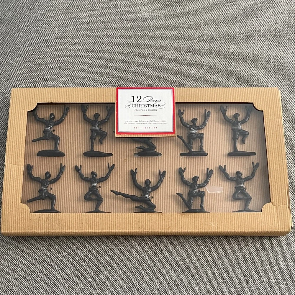 12 Days of Christmas ten lords a-leaping  10 Metal Placecard holders